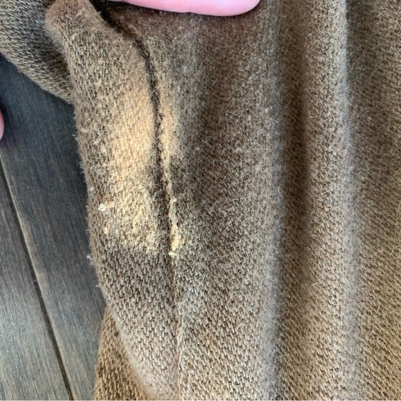 Women’s S Tan Eddie Bauer 50% Wool Coat and Faux Fur Hood - Picture 8 of 12